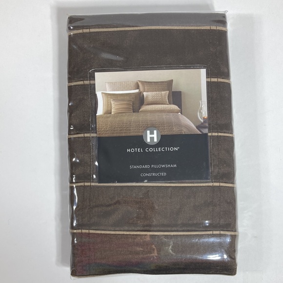 Hotel Collection Strata Standard Pillowsham Constructed Polyester Dk Brown - Picture 1 of 8
